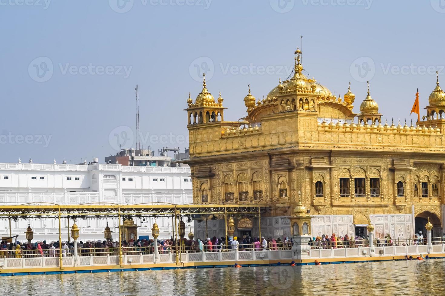 Beautiful view of Golden Temple - Harmandir Sahib in Amritsar, Punjab, India, Famous indian sikh landmark, Golden Temple, the main sanctuary of Sikhs in Amritsar, India photo