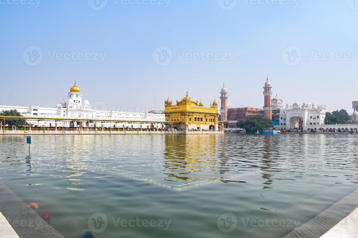 Beautiful view of Golden Temple - Harmandir Sahib in Amritsar, Punjab, India, Famous indian sikh landmark, Golden Temple, the main sanctuary of Sikhs in Amritsar, India photo