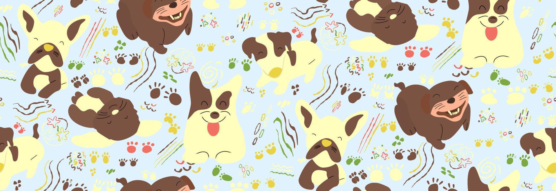 seamless pattern dog for kids theme vector