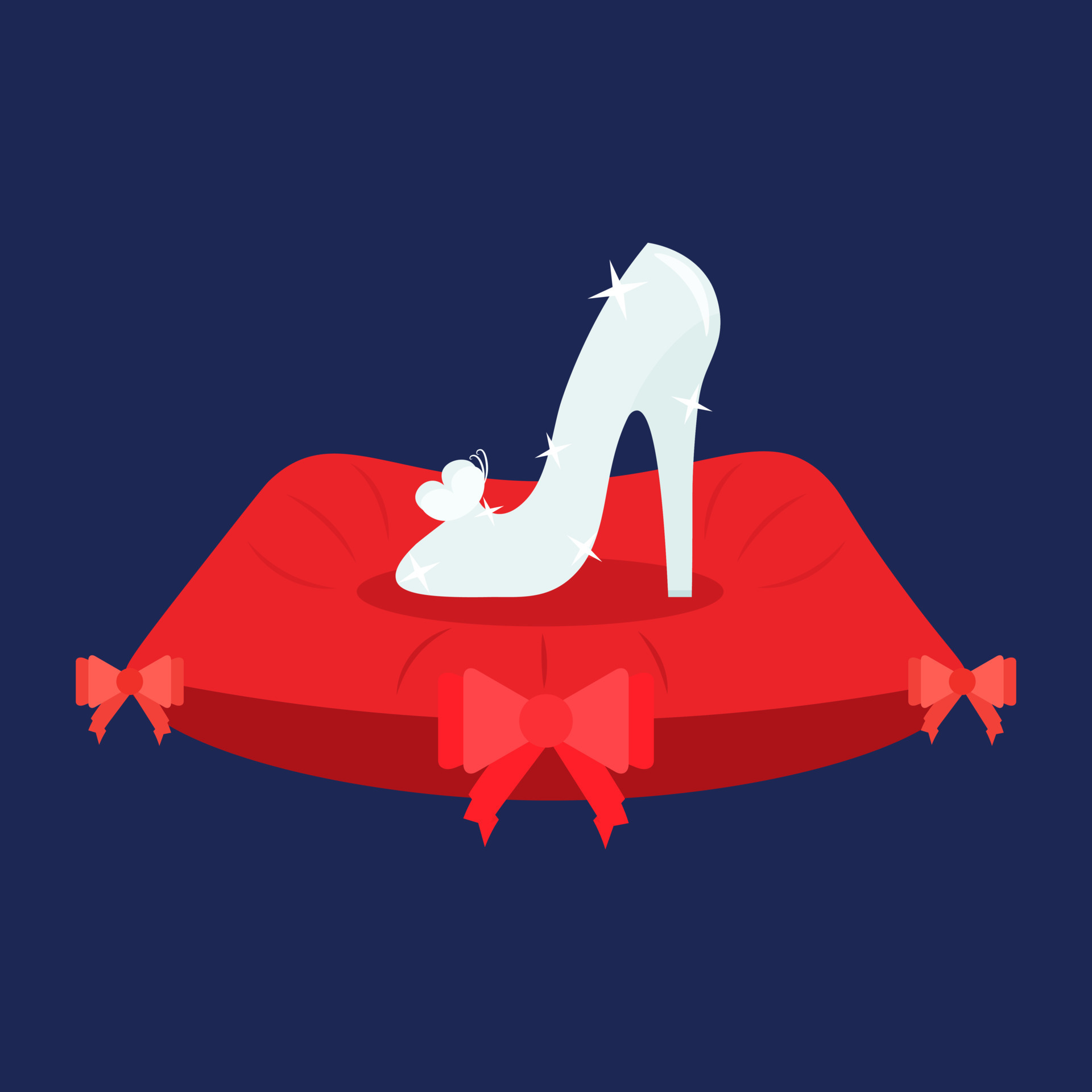 A glass slipper on a pillow. 21861331 Vector Art at Vecteezy