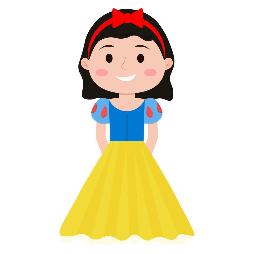 linda cuento de hadas princesa nieve blanco vector