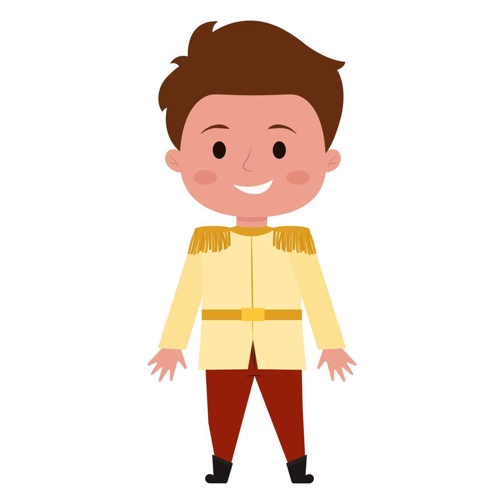 Vector illustration. Cartoon cute prince.
