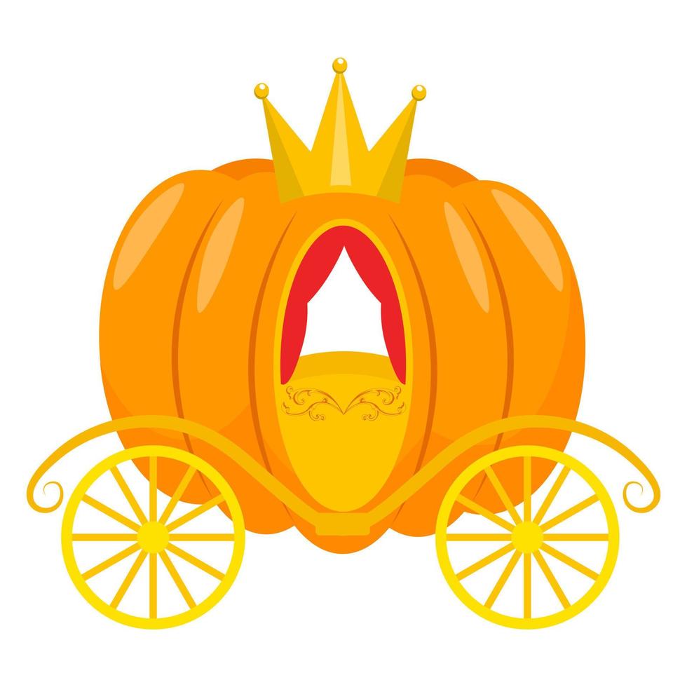 Fairytale pumpkin carriage. Vector illustration