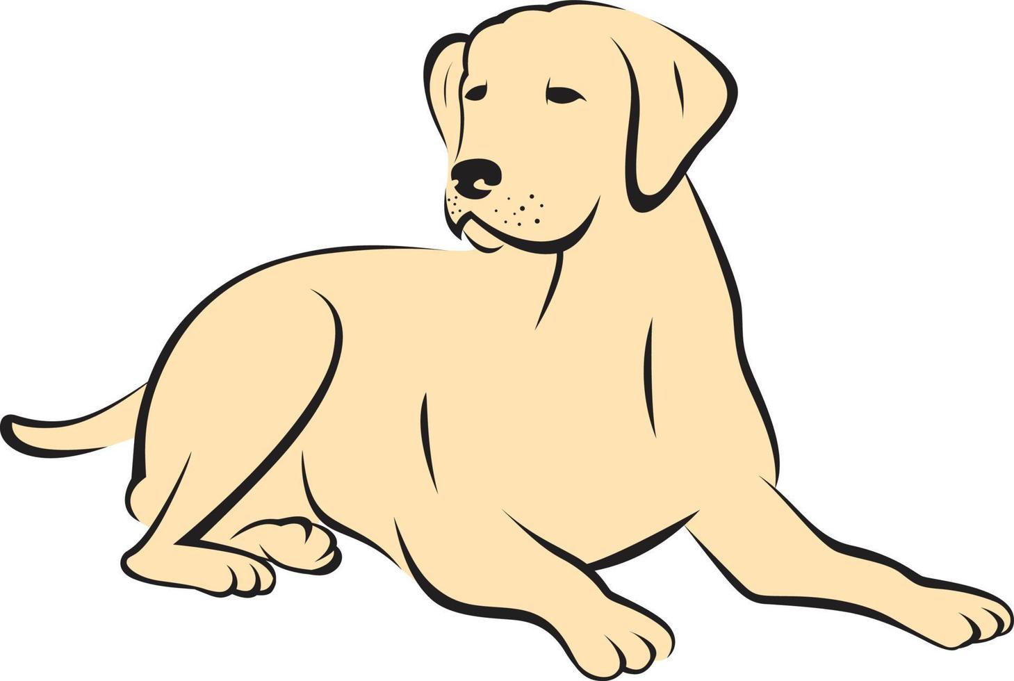 Labrador retriever dog doodle style vector illustration on white background. Clip art