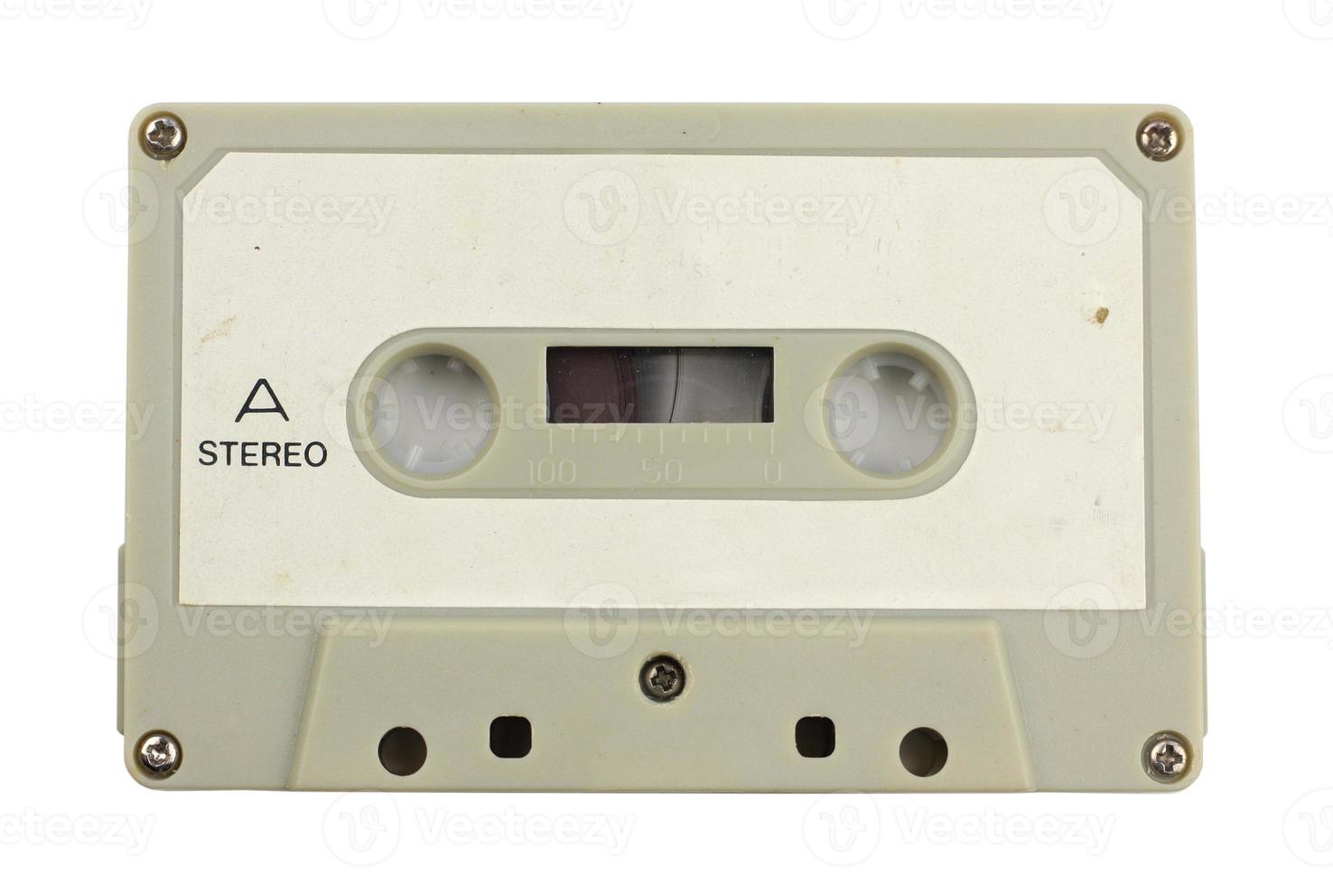 old cassette agaisnt white photo