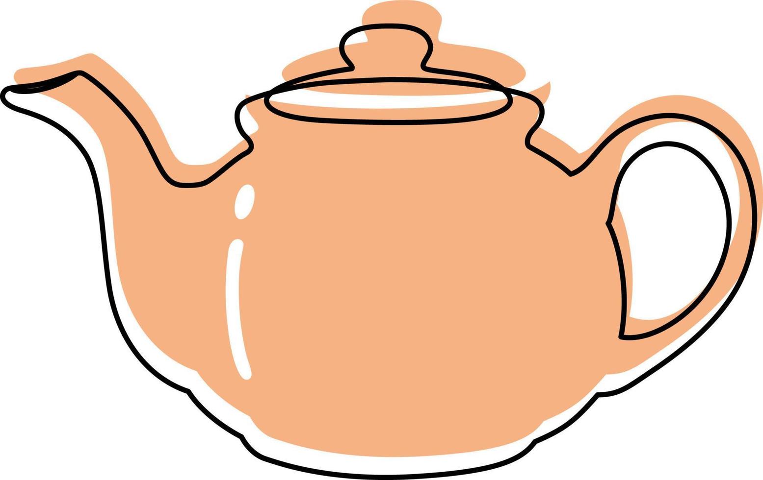 Tea pot vector  doodle style illustration clip art