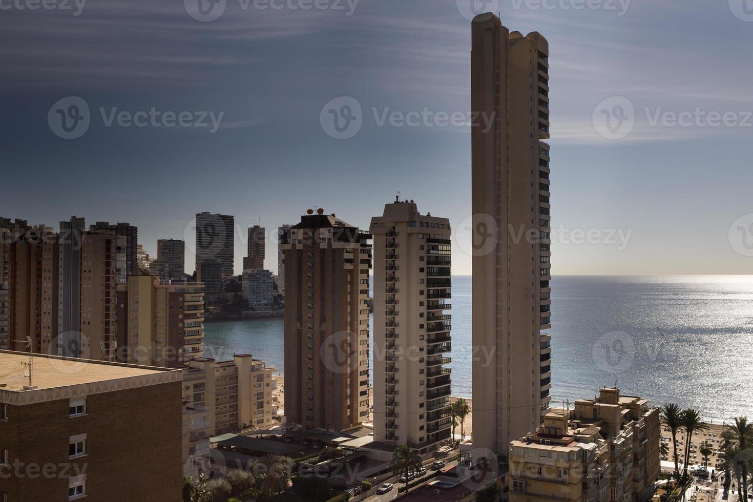 the coast and high rise skyline of benidorm photo