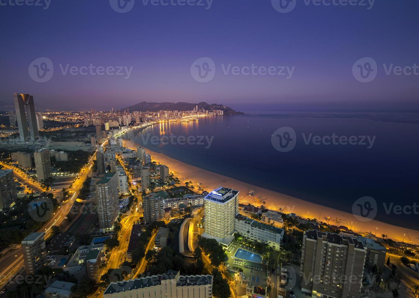 the coast and high rise skyline of benidorm photo