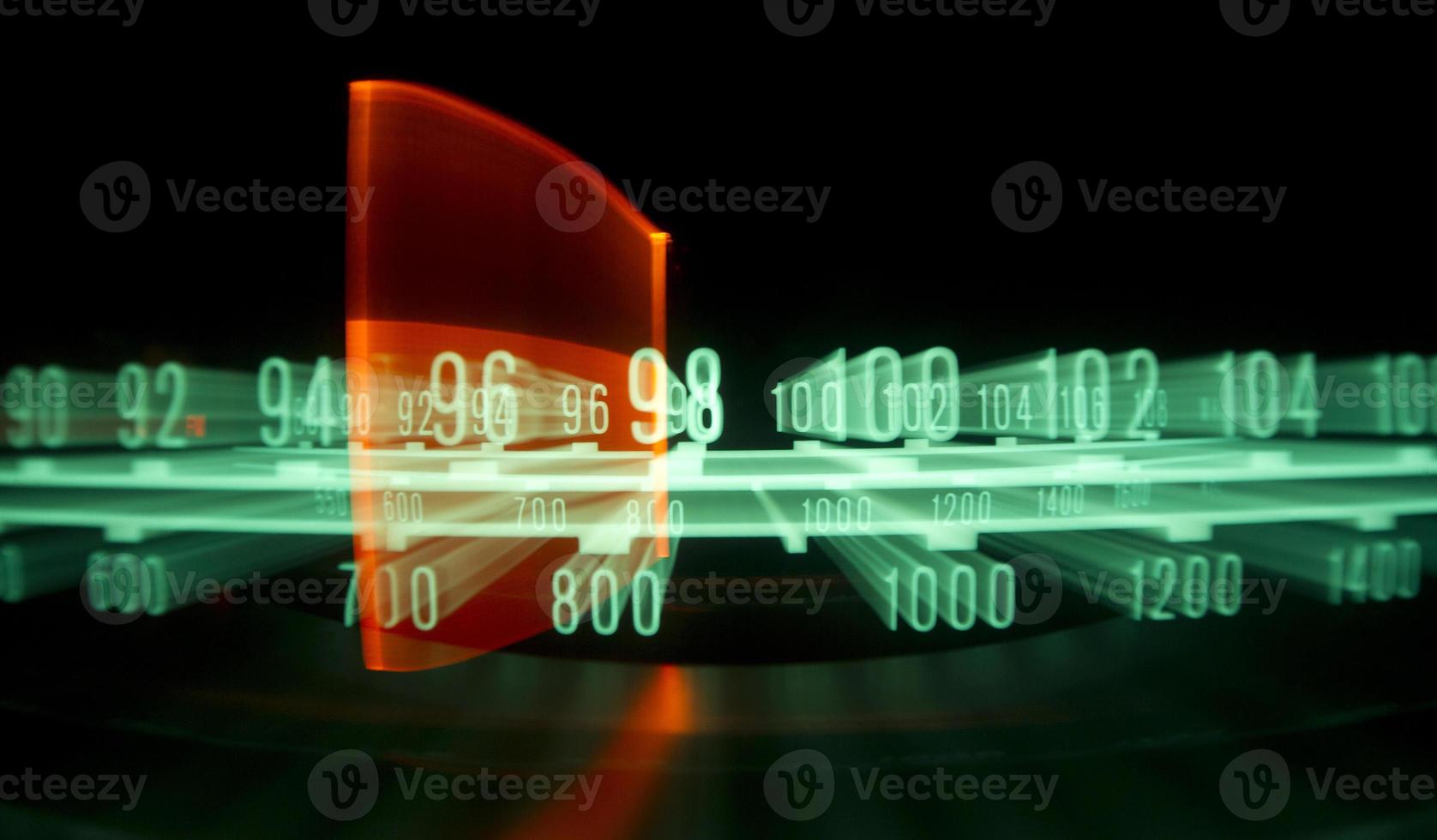 radio dial with lights photo