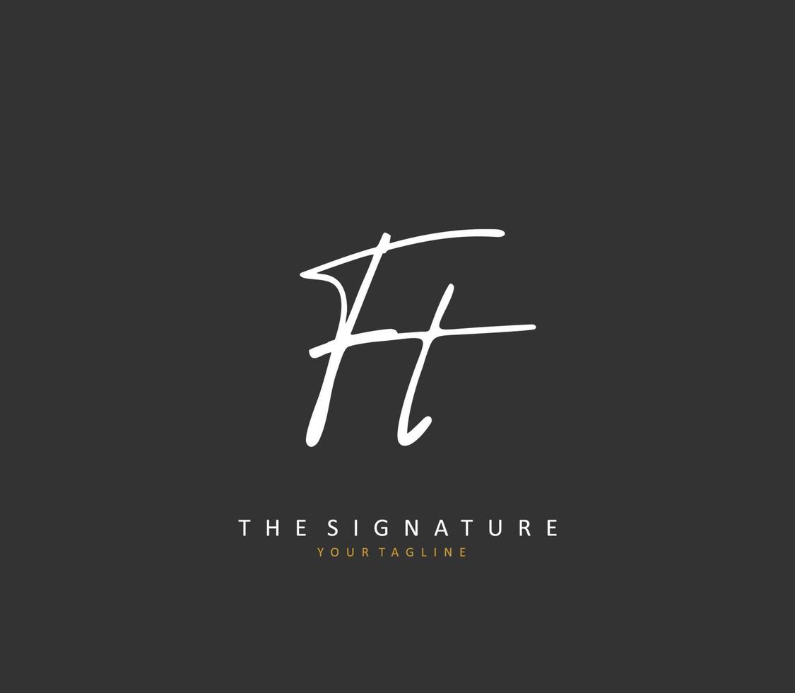 F T FT Initial letter handwriting and  signature logo. A concept handwriting initial logo with template element. vector