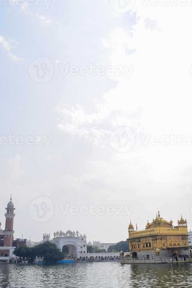 Beautiful view of Golden Temple - Harmandir Sahib in Amritsar, Punjab, India, Famous indian sikh landmark, Golden Temple, the main sanctuary of Sikhs in Amritsar, India photo
