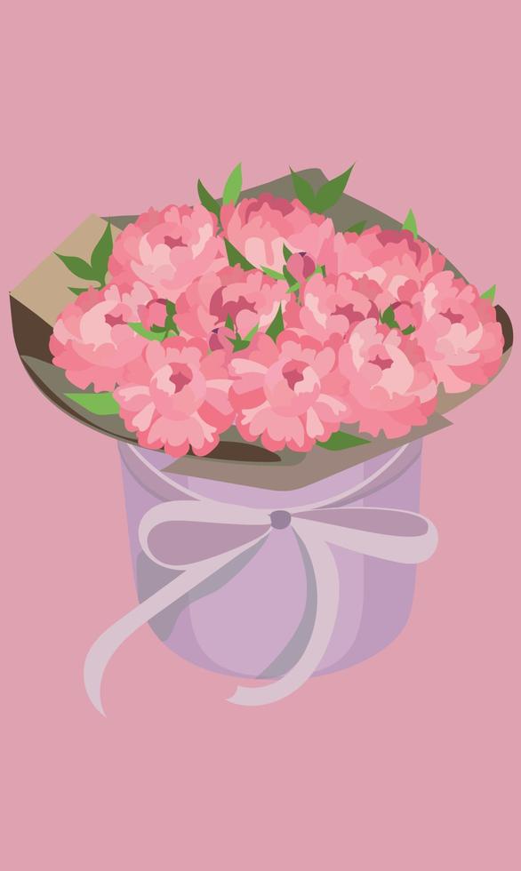 bouquet of flowers in box vector