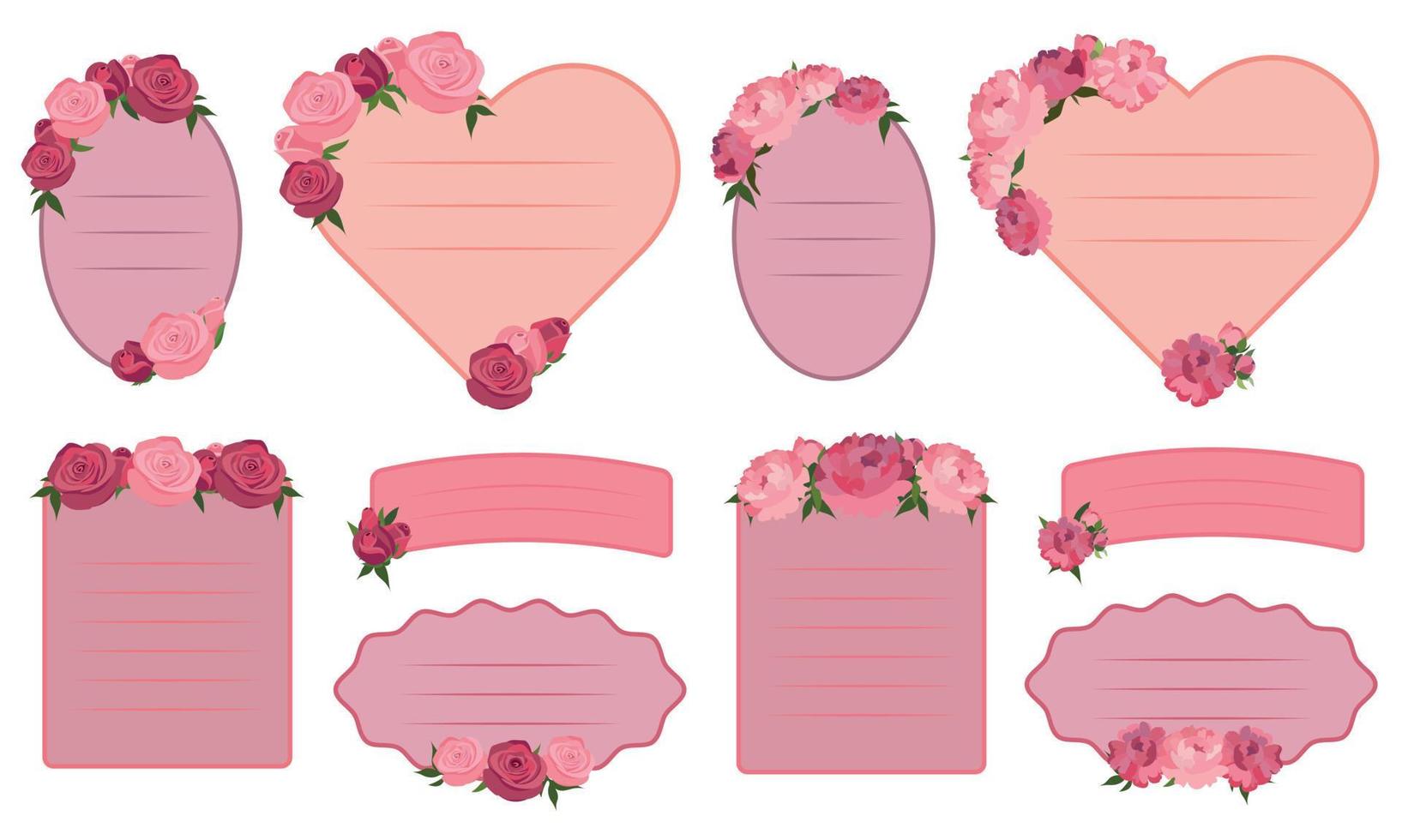set of pink labels vector