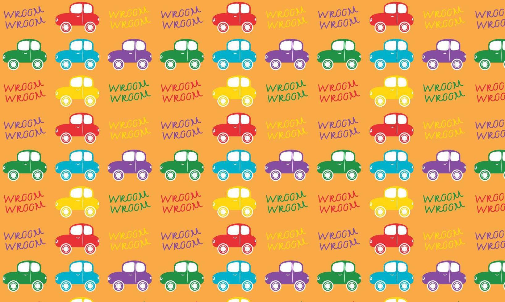 cute patern with colorful cars vector