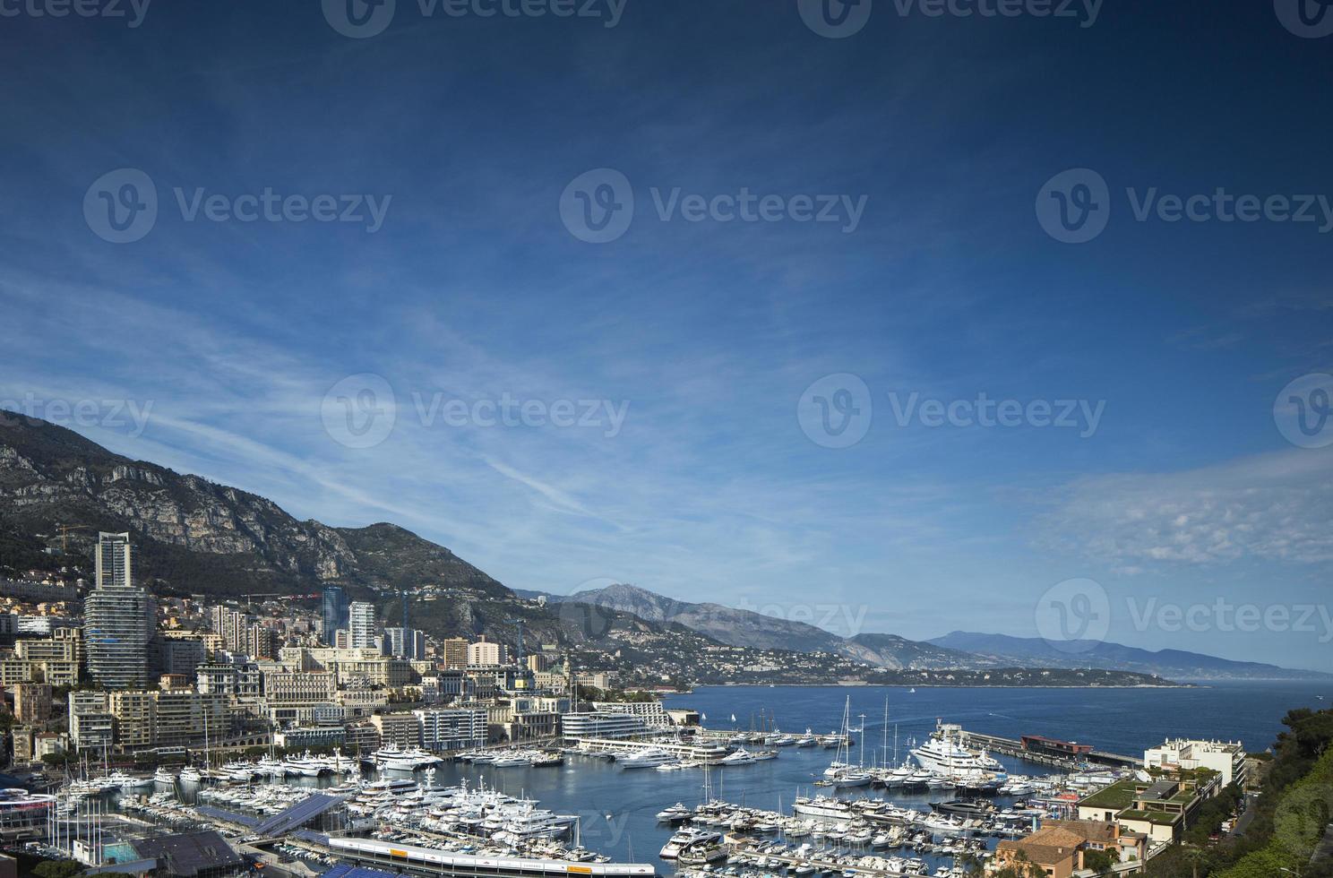 monaco harbour and city photo