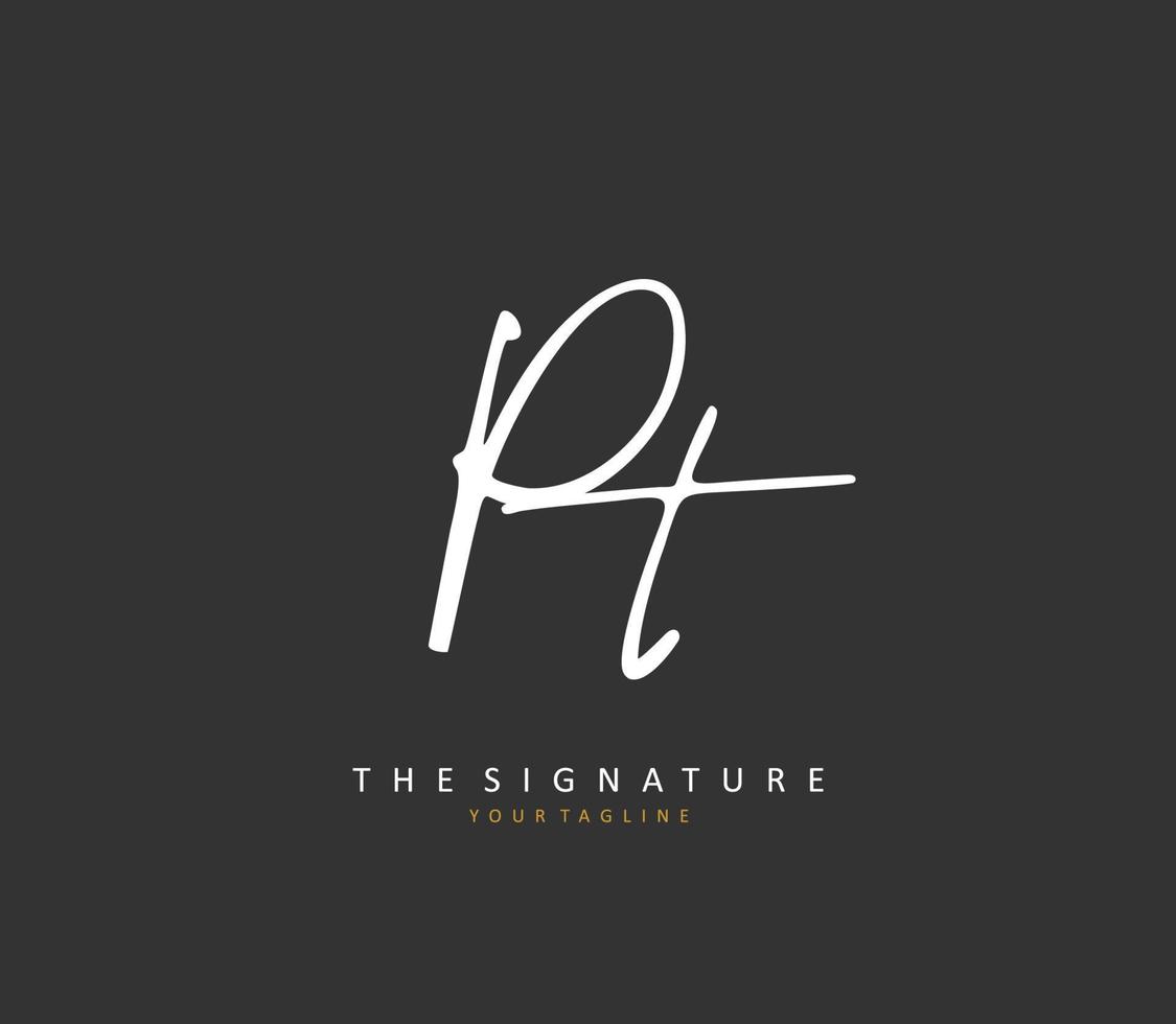 P T PT Initial letter handwriting and  signature logo. A concept handwriting initial logo with template element. vector