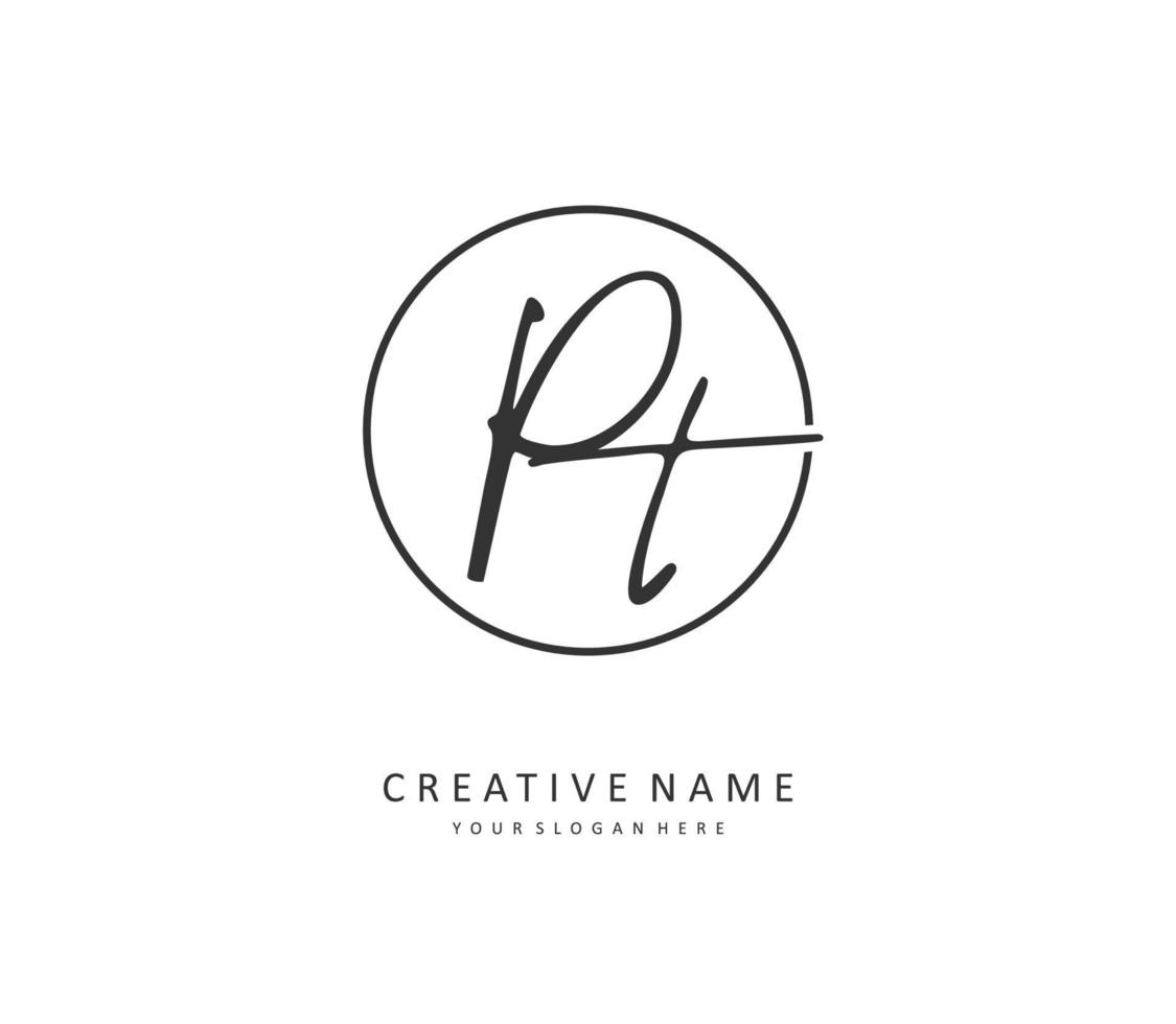 P T PT Initial letter handwriting and  signature logo. A concept handwriting initial logo with template element. vector