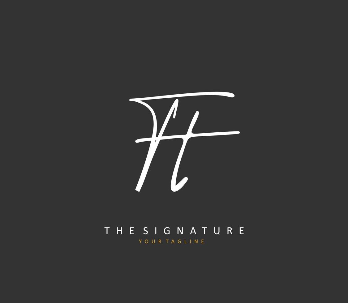 T TT Initial letter handwriting and  signature logo. A concept handwriting initial logo with template element. vector