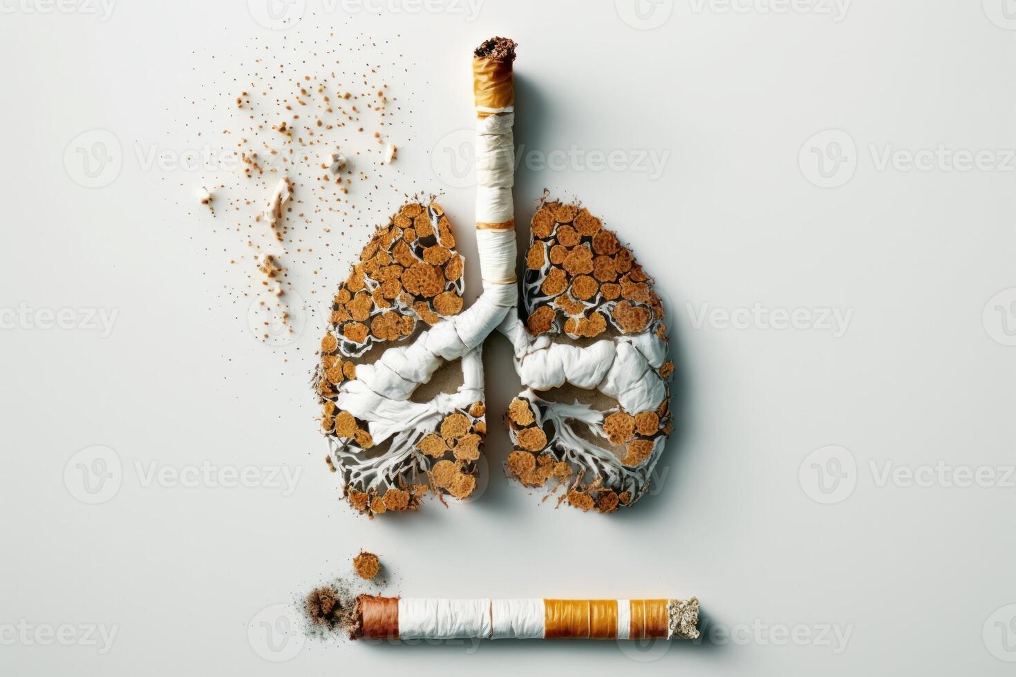 World no tobacco day background, No smoking concept with skull and cigarette. photo