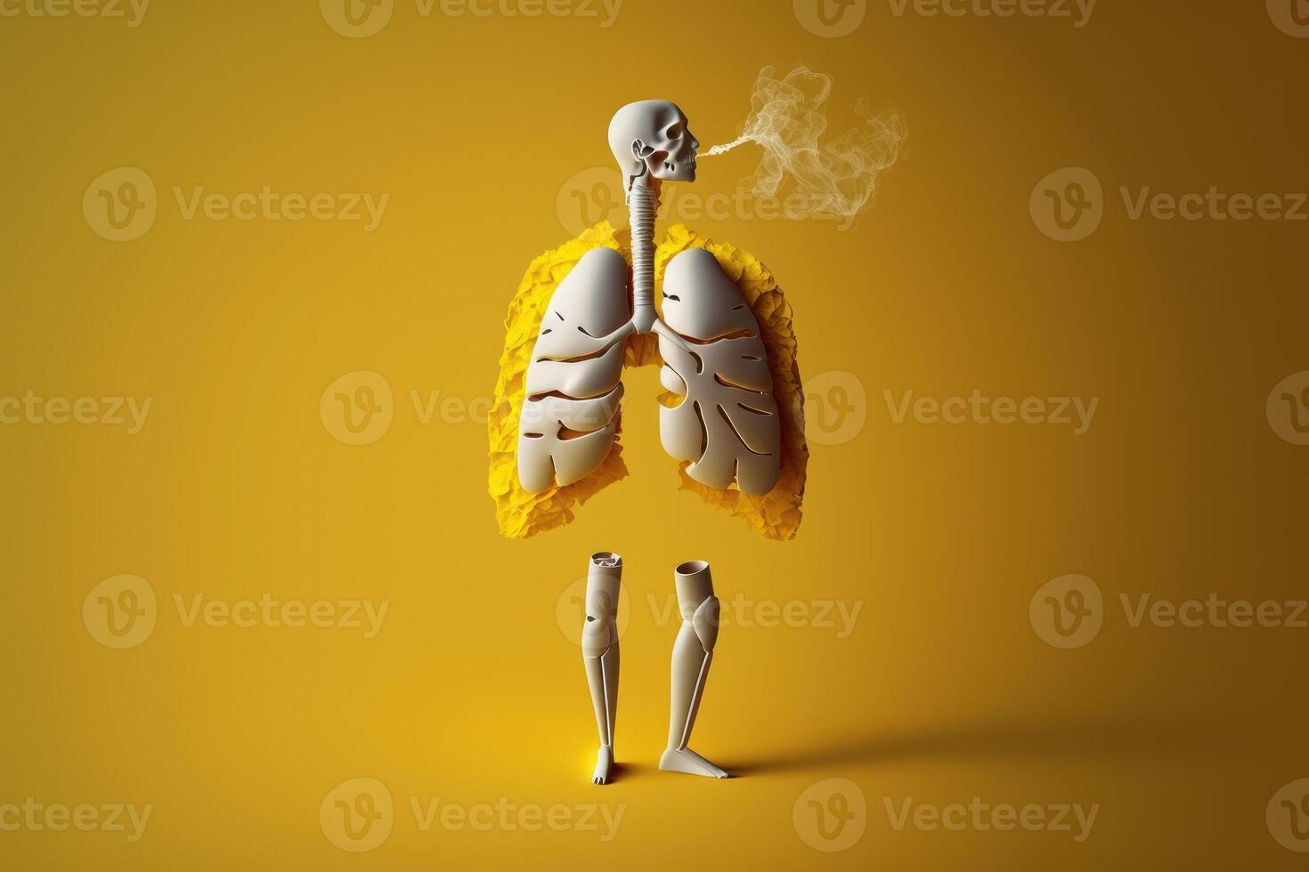 World no tobacco day background, No smoking concept with skull and cigarette. photo