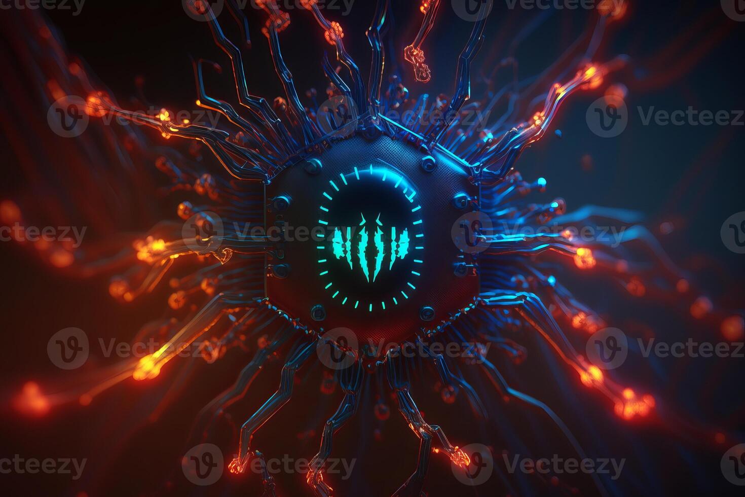 Computer Virus Background. Malware, Ransomware, Spam, Phishing, Hacked or Attact Computer Concept. photo