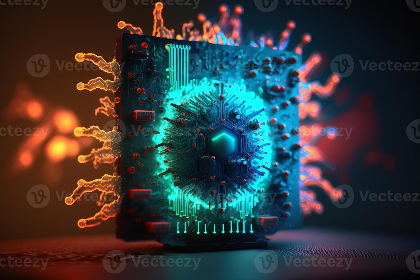 Computer Virus Background. Malware, Ransomware, Spam, Phishing, Hacked or Attact Computer Concept. photo