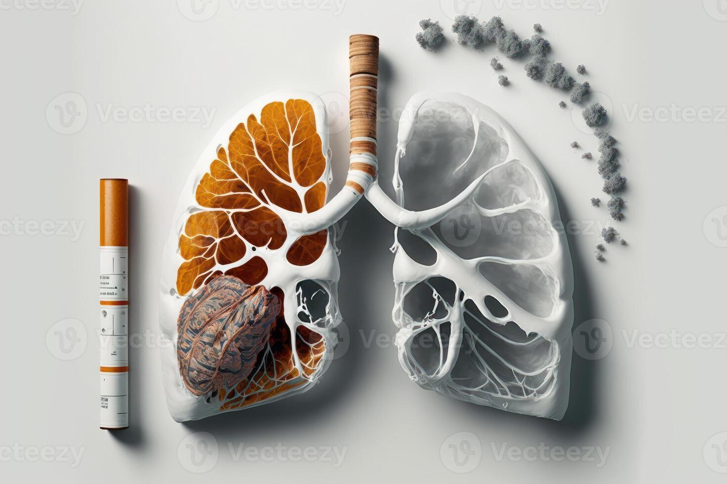 World no tobacco day background, No smoking concept with skull and cigarette. photo
