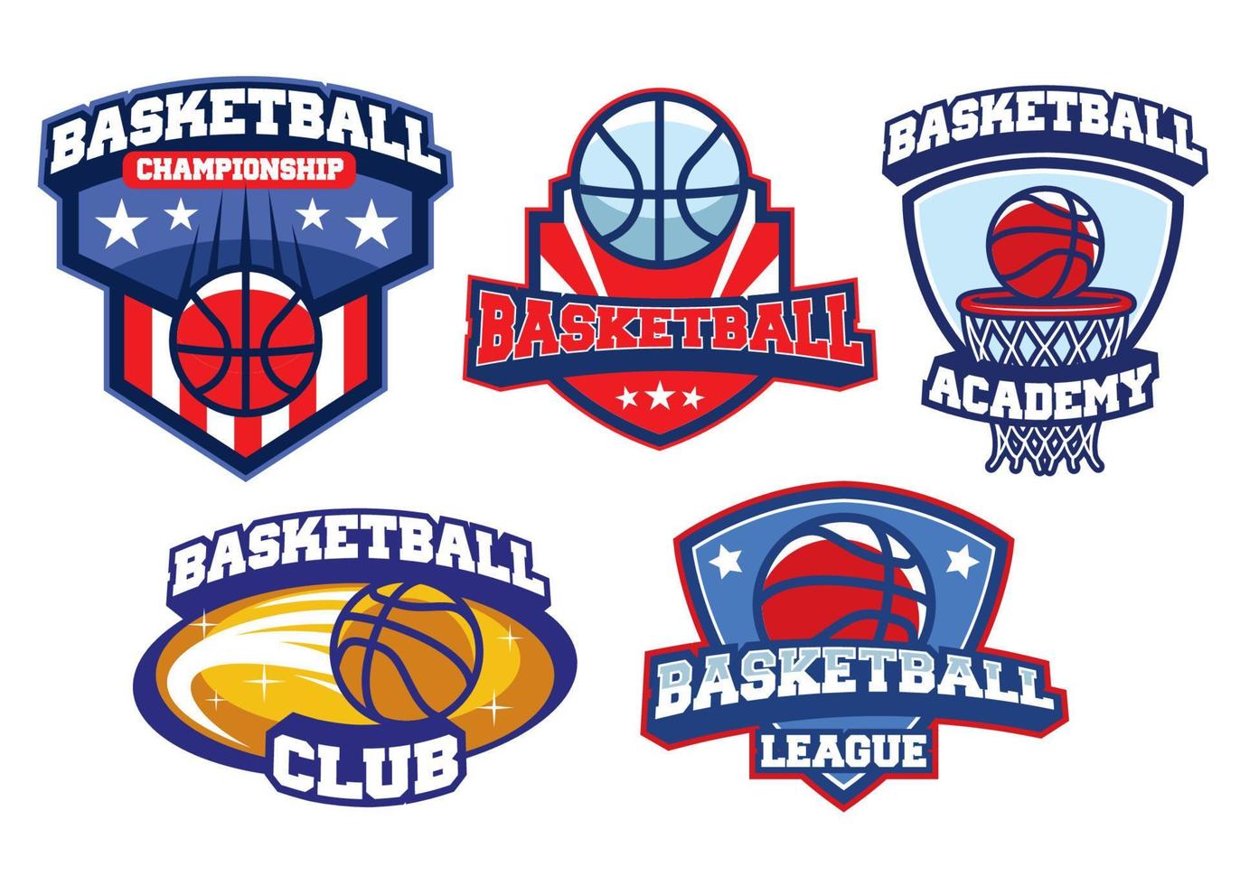 basketball badge design set vector