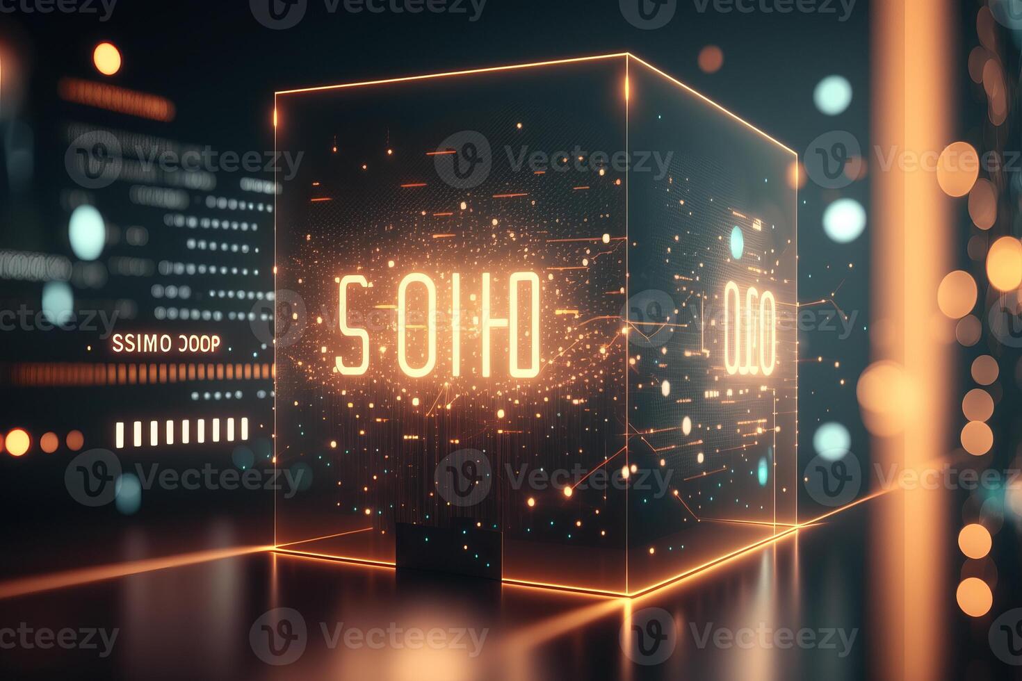 Futuristic Big data visualization concept, Visual information complexity. photo