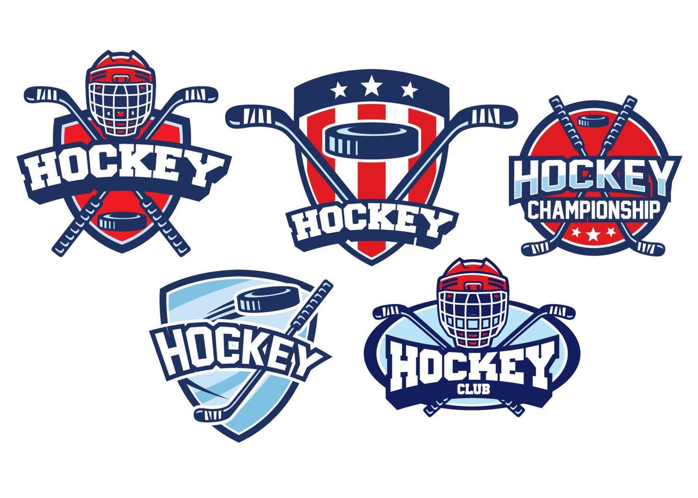 hockey Insignia diseño conjunto vector