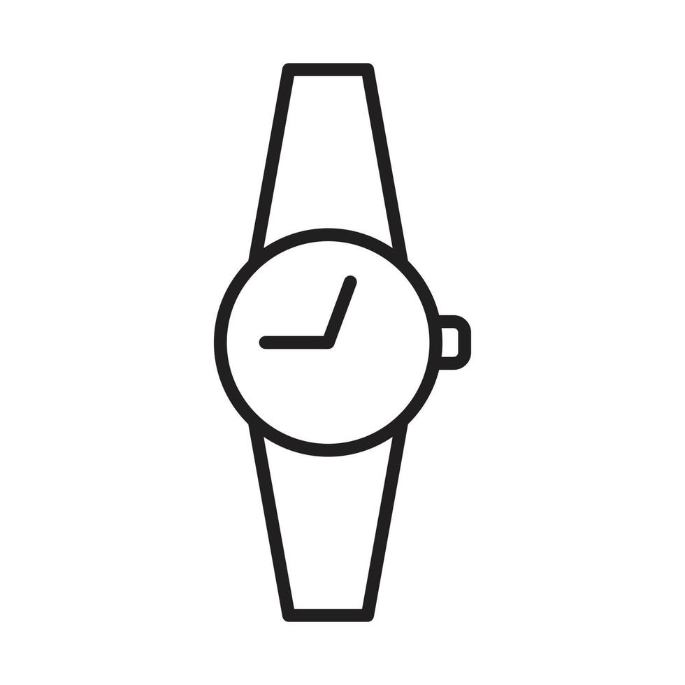 Women and Men Hand Watch Icon Vector Outline Stroke Black and White On Isolated Watch