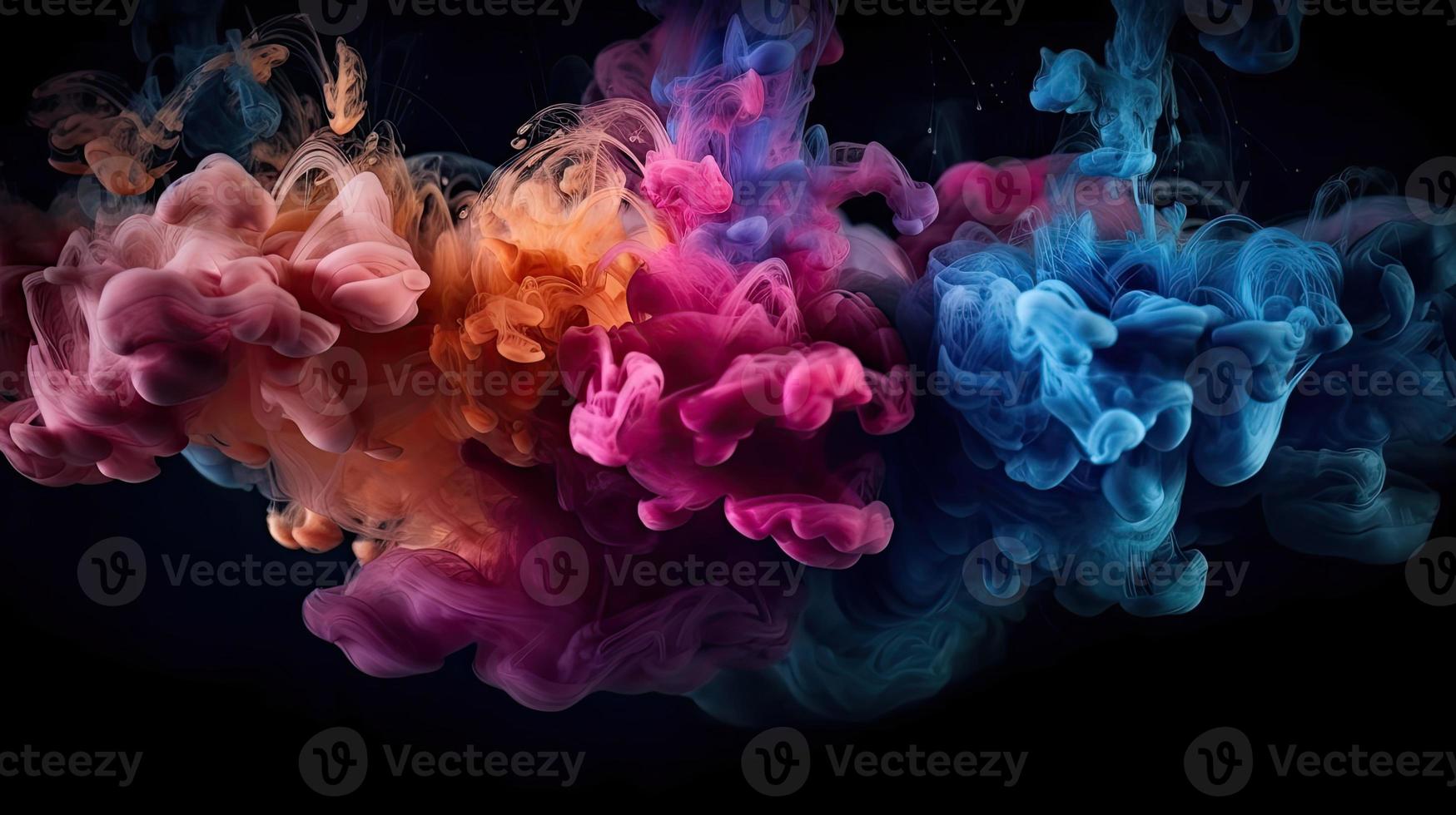 Abstract soft colorful ink splash in water background. photo