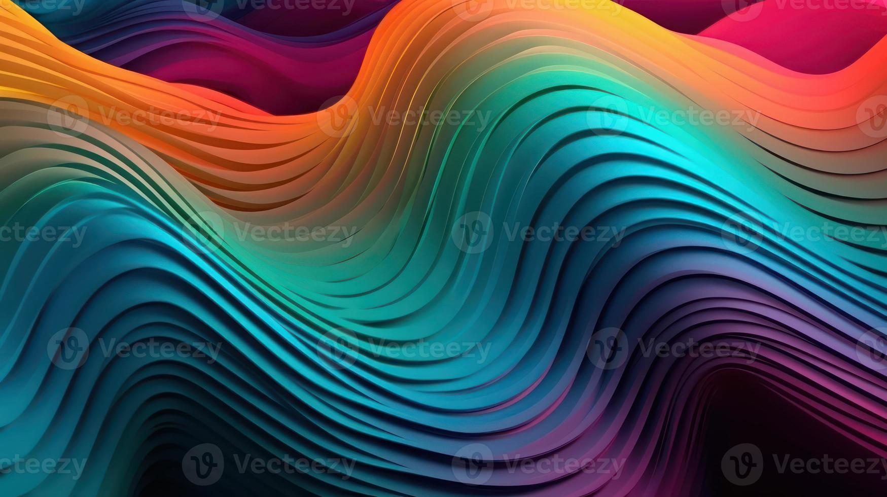 Colorful 3d wavy background. photo