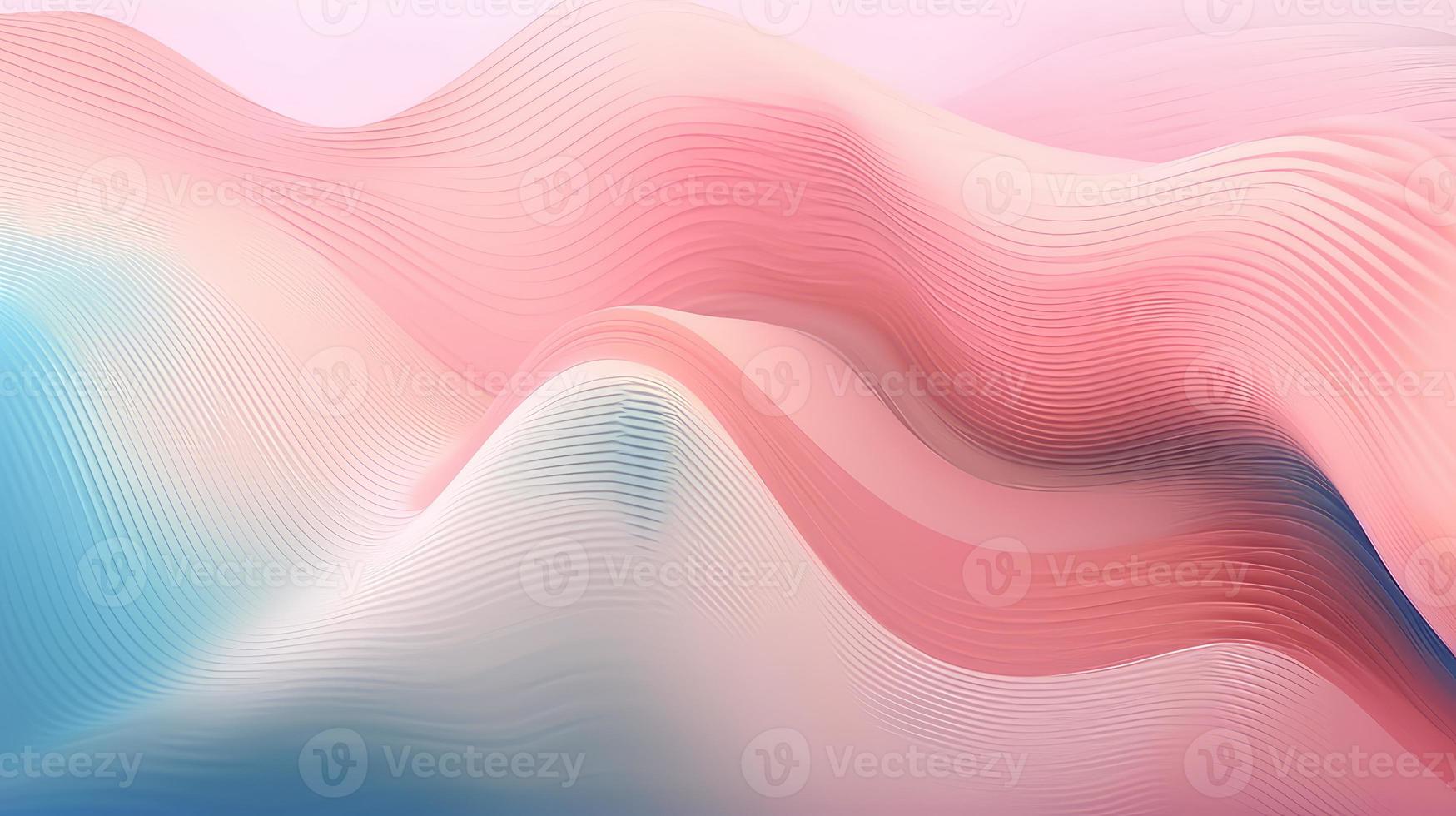 Abstract pink blue wavy with blurred light curved lines background. illustration background. soft pastel color. wave background. photo