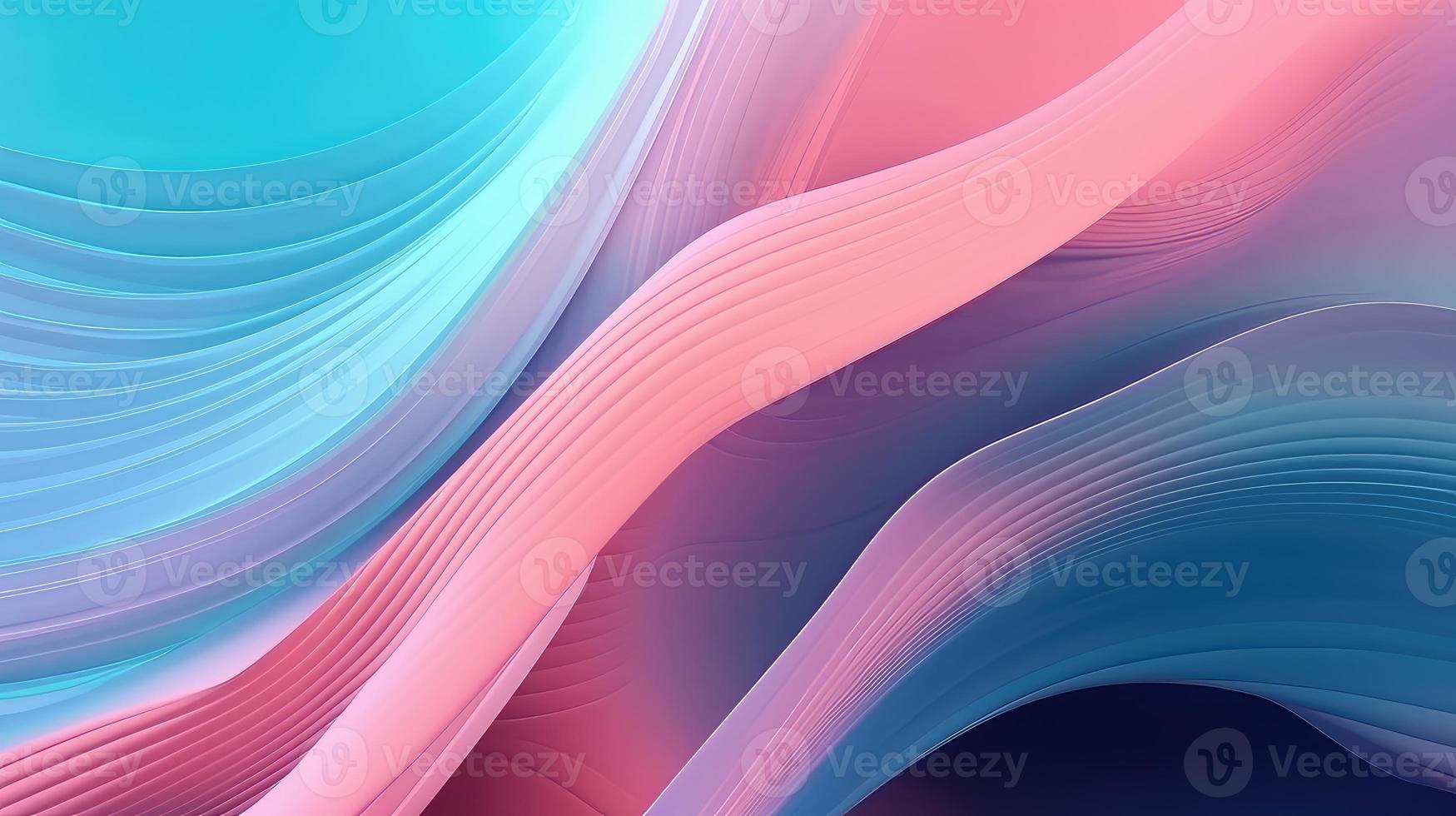 Abstract pink blue wavy with blurred light curved lines background. illustration background. soft pastel color. wave background. photo
