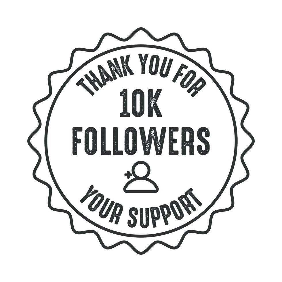 Thank You For Your Support 1000 Subscribers Label, Badge, Seal, Stamp, Vector Illustration