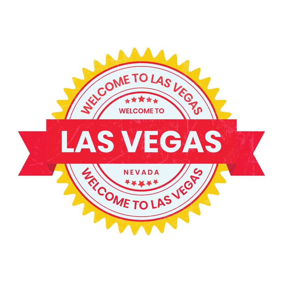 Welcome to Las Vegas, USA Sign, Badge, Stamp, Label, Sticker, Seal, Emblem, Symbol Vector Illustration With Grunge Effect or Textured, A Popular City to Visit in the United States