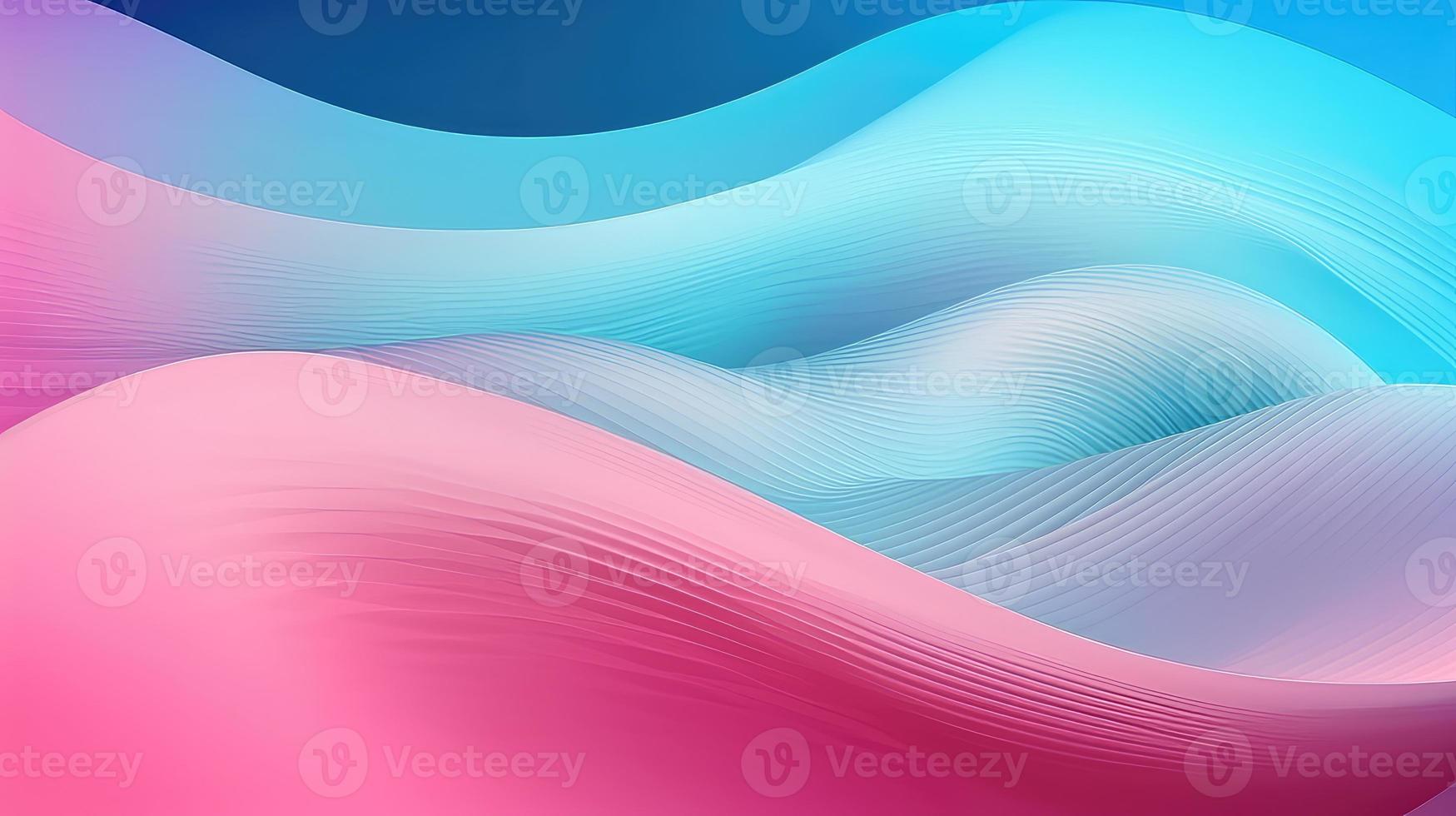 Abstract pink blue wavy with blurred light curved lines background. illustration background. soft pastel color. wave background. photo