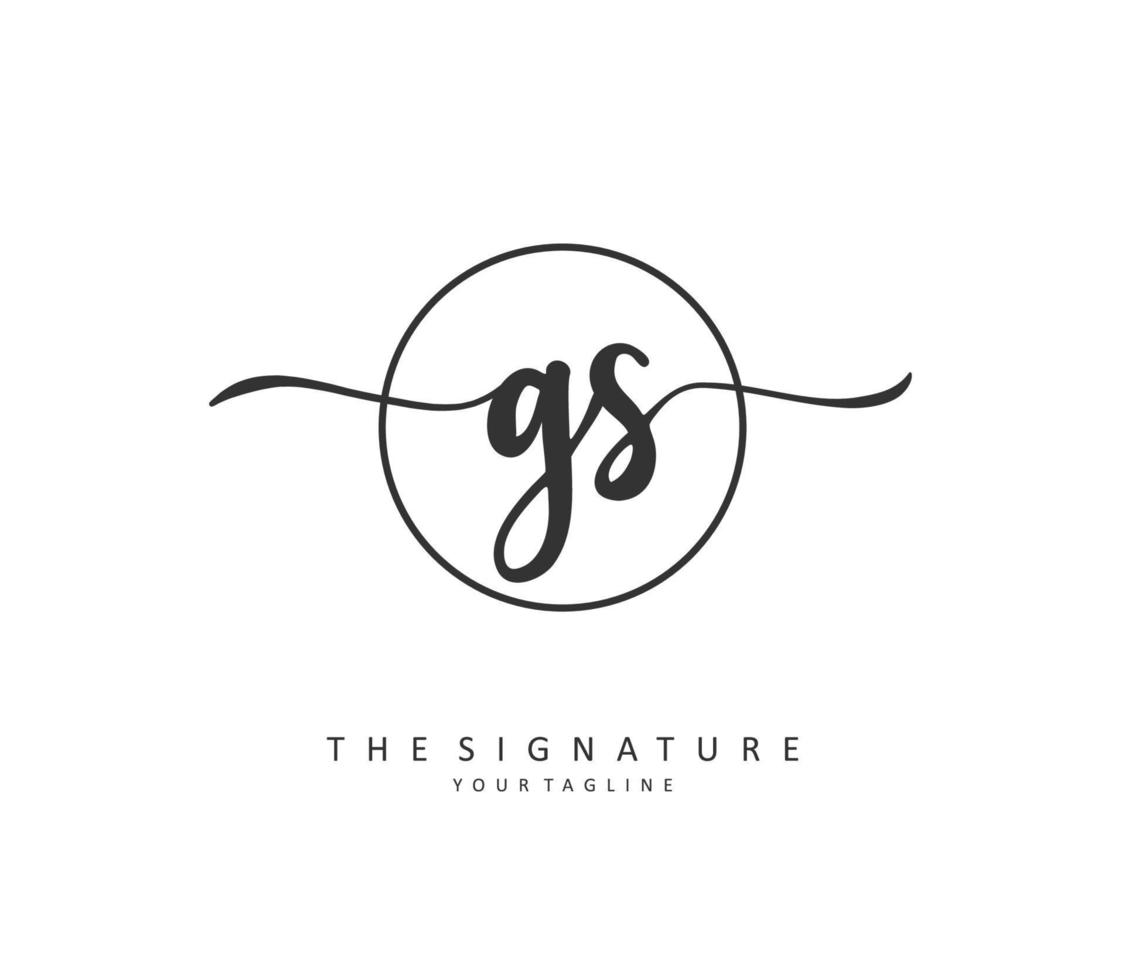 G S GS Initial letter handwriting and  signature logo. A concept handwriting initial logo with template element. vector