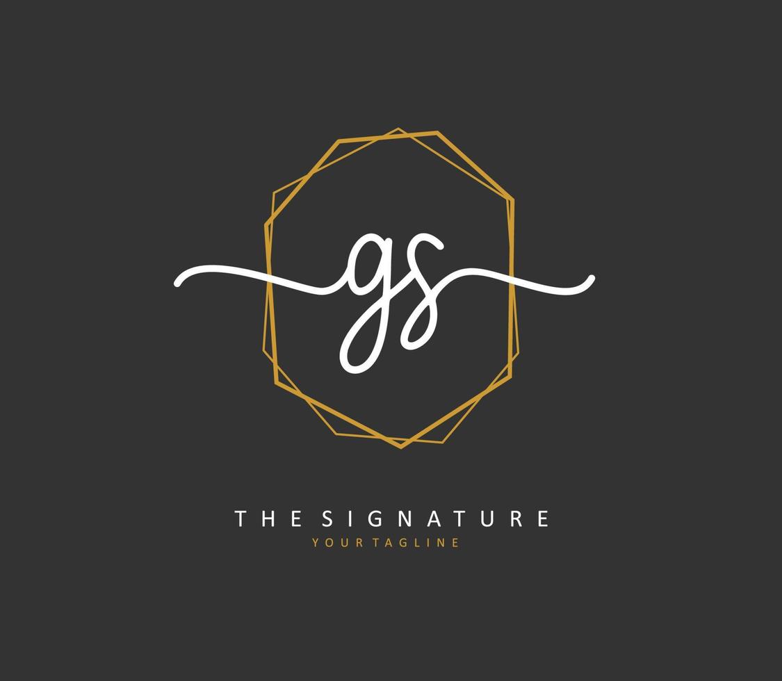G S GS Initial letter handwriting and  signature logo. A concept handwriting initial logo with template element. vector