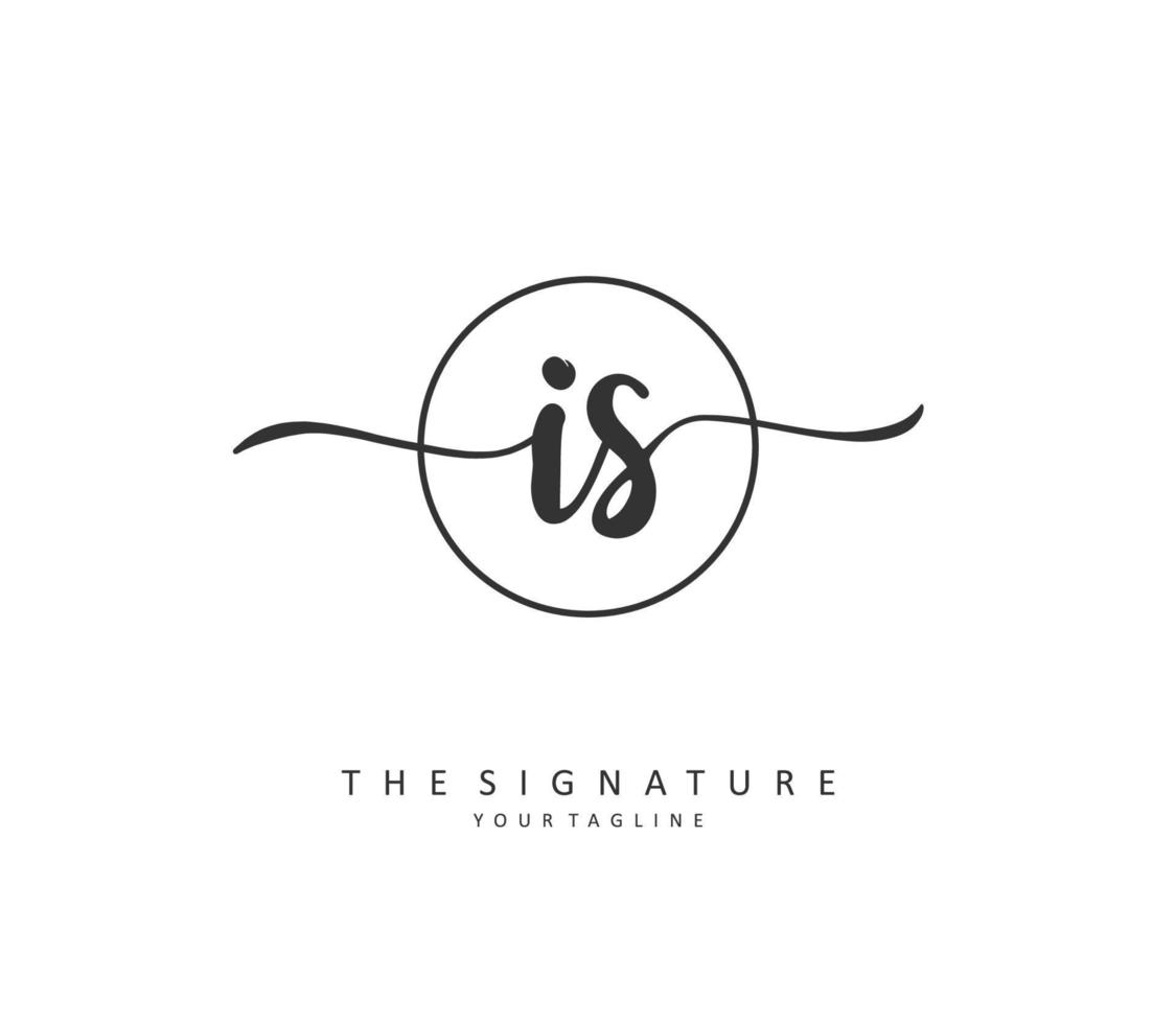 I S IS Initial letter handwriting and  signature logo. A concept handwriting initial logo with template element. vector