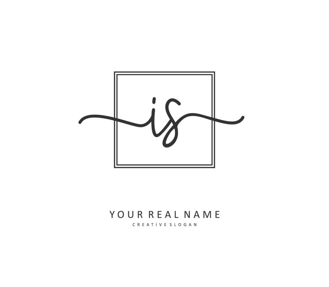 I S IS Initial letter handwriting and  signature logo. A concept handwriting initial logo with template element. vector