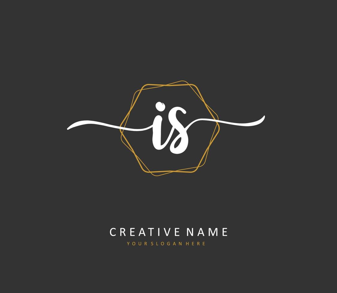 I S IS Initial letter handwriting and  signature logo. A concept handwriting initial logo with template element. vector