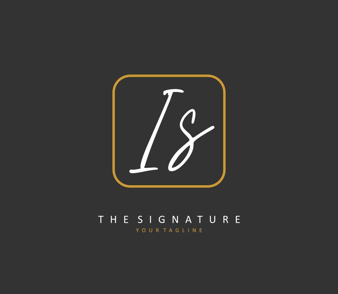 I S IS Initial letter handwriting and  signature logo. A concept handwriting initial logo with template element. vector