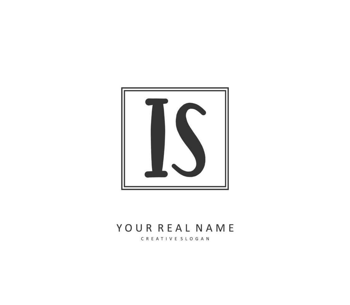 I S IS Initial letter handwriting and  signature logo. A concept handwriting initial logo with template element. vector