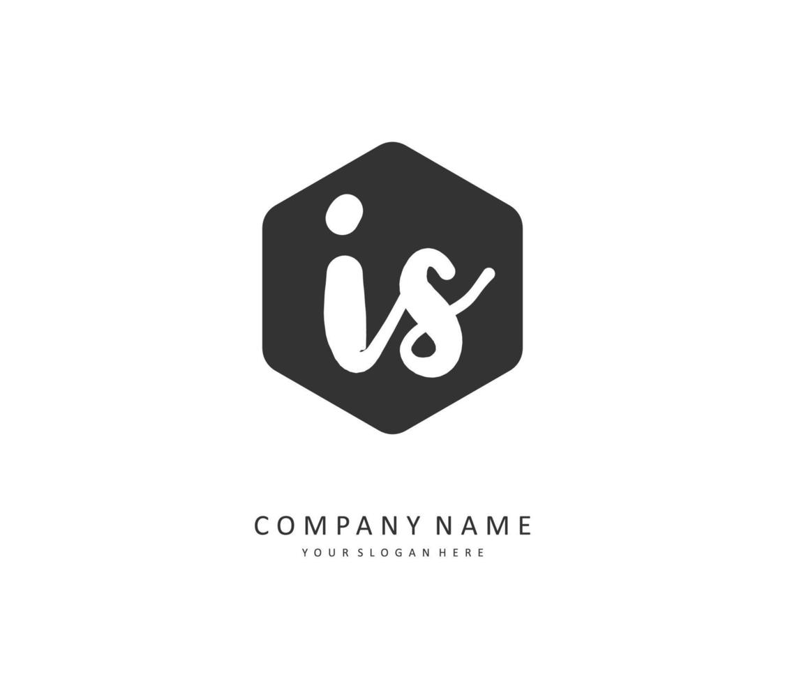 I S IS Initial letter handwriting and  signature logo. A concept handwriting initial logo with template element. vector