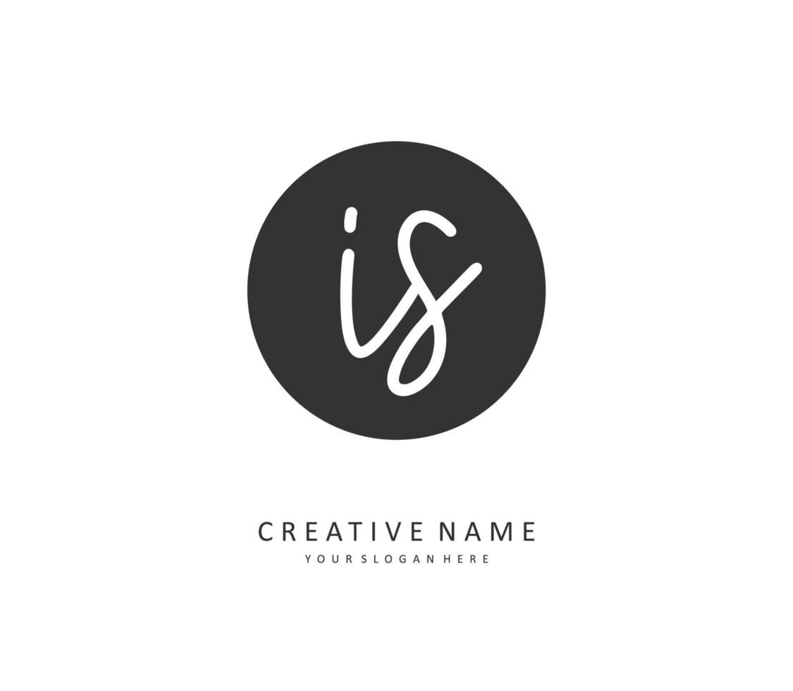 I S IS Initial letter handwriting and  signature logo. A concept handwriting initial logo with template element. vector