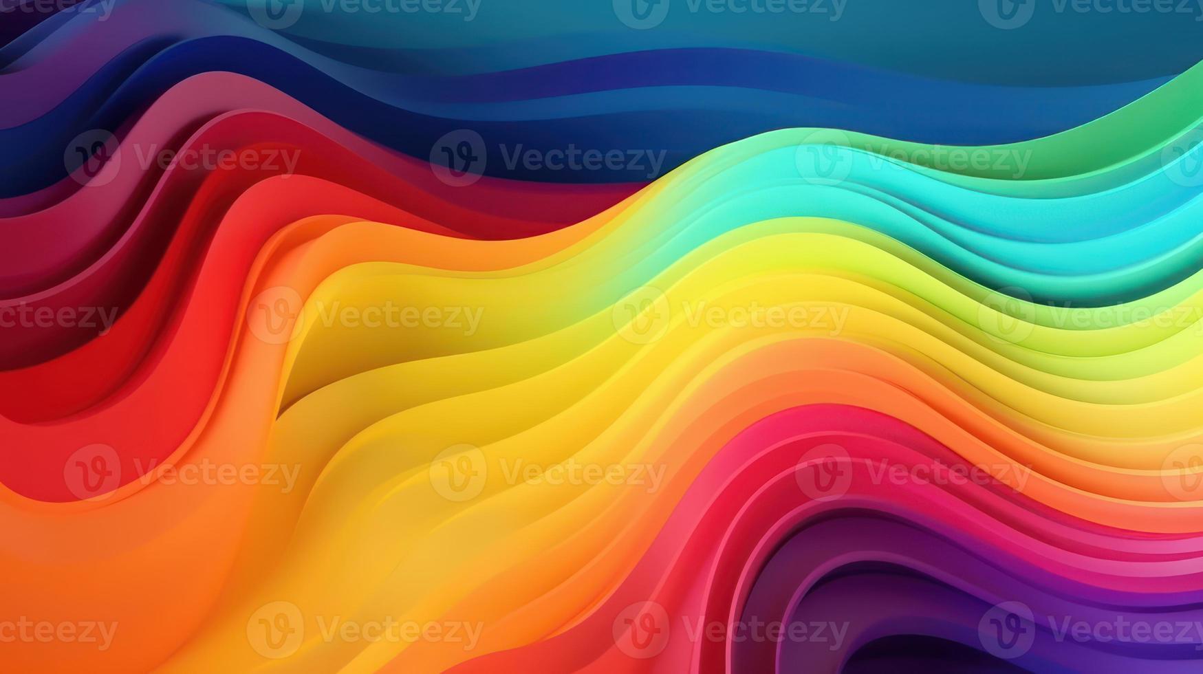 Colorful 3d wavy background. photo