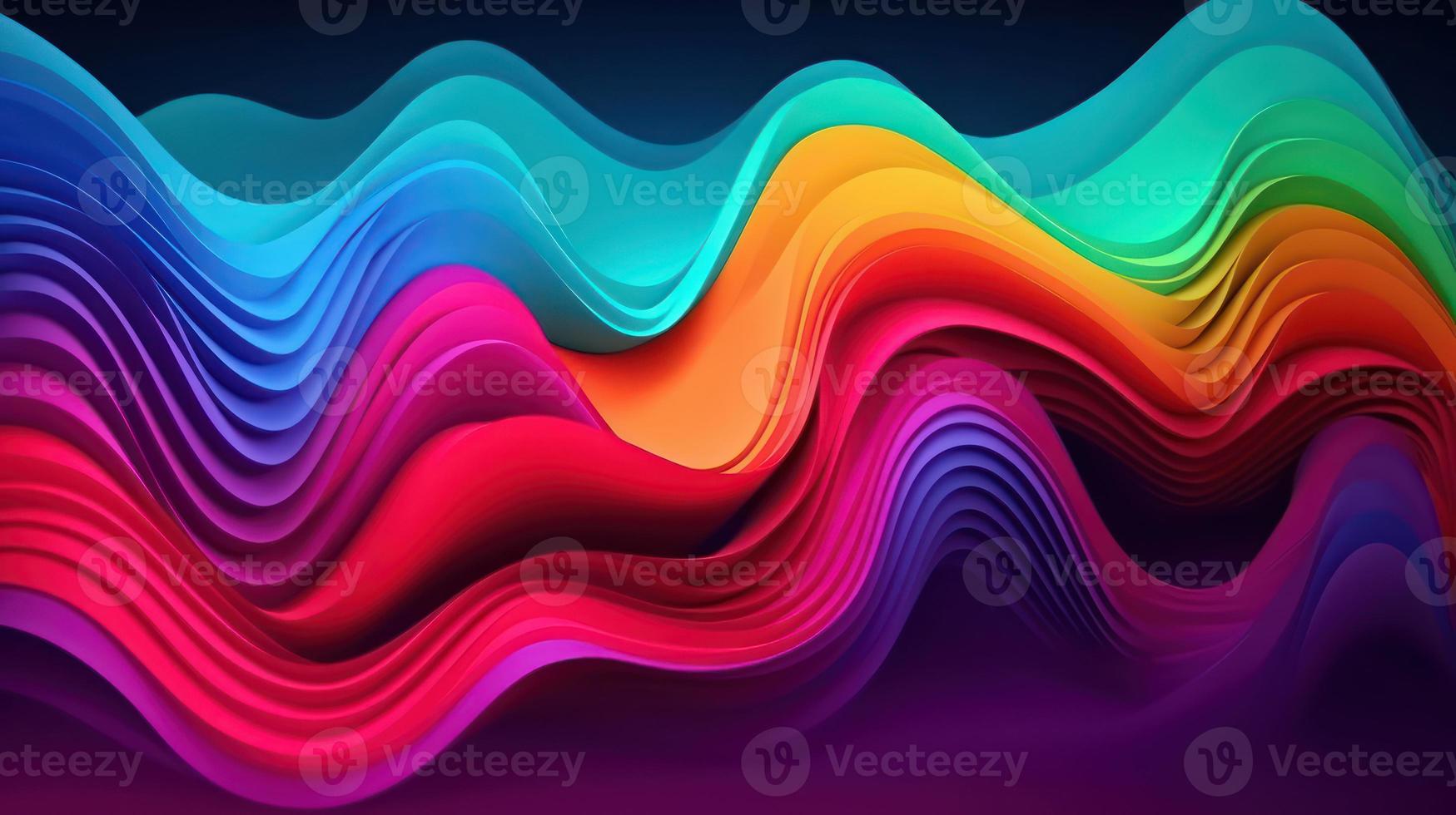 Colorful 3d wavy background. photo