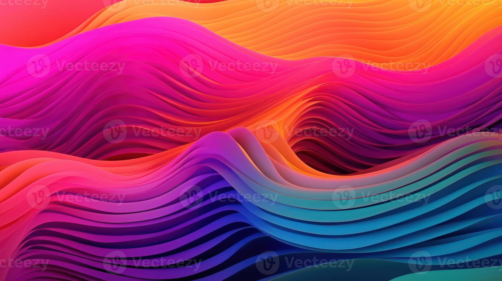 Colorful 3d wavy background. photo